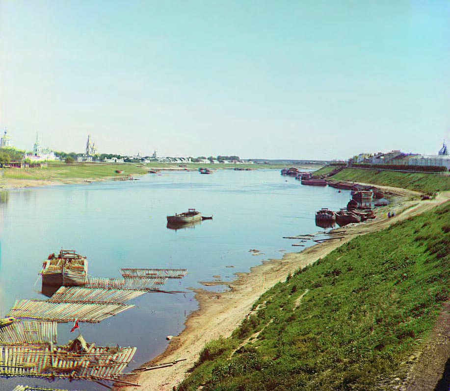 С. М. Прокудин-Горский. Тверь. Вид с правого берега Волги. Лето 1910 года