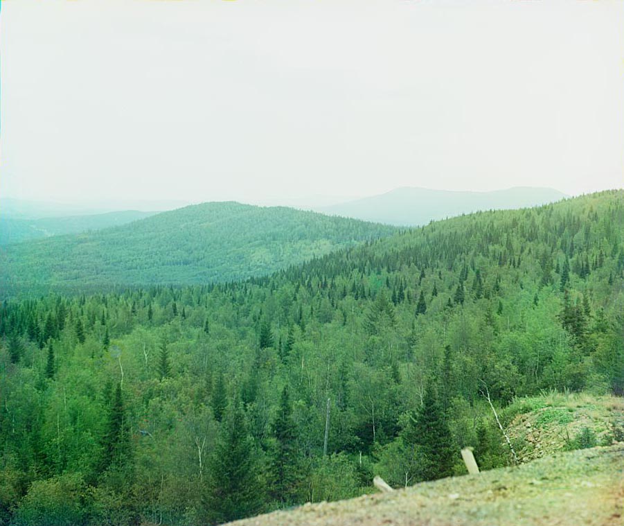 С. М. Прокудин-Горский. В горах у Бакала близ Тяжелого рудника. Лето 1910 года