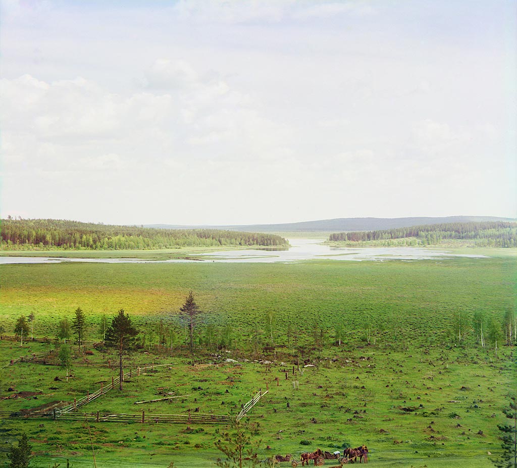 С. М. Прокудин-Горский. Начало Верхисетского пруда (с [северо-]запада). 1912 год