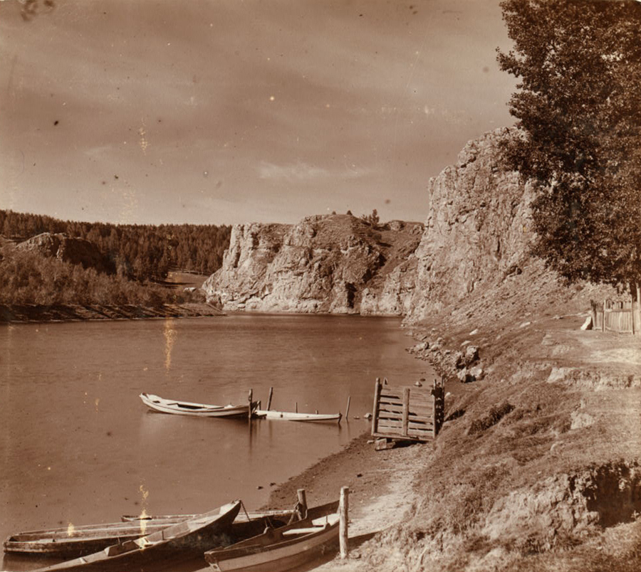 С. М. Прокудин-Горский. Вид на реку Исеть у Каменского Завода. 1909 год