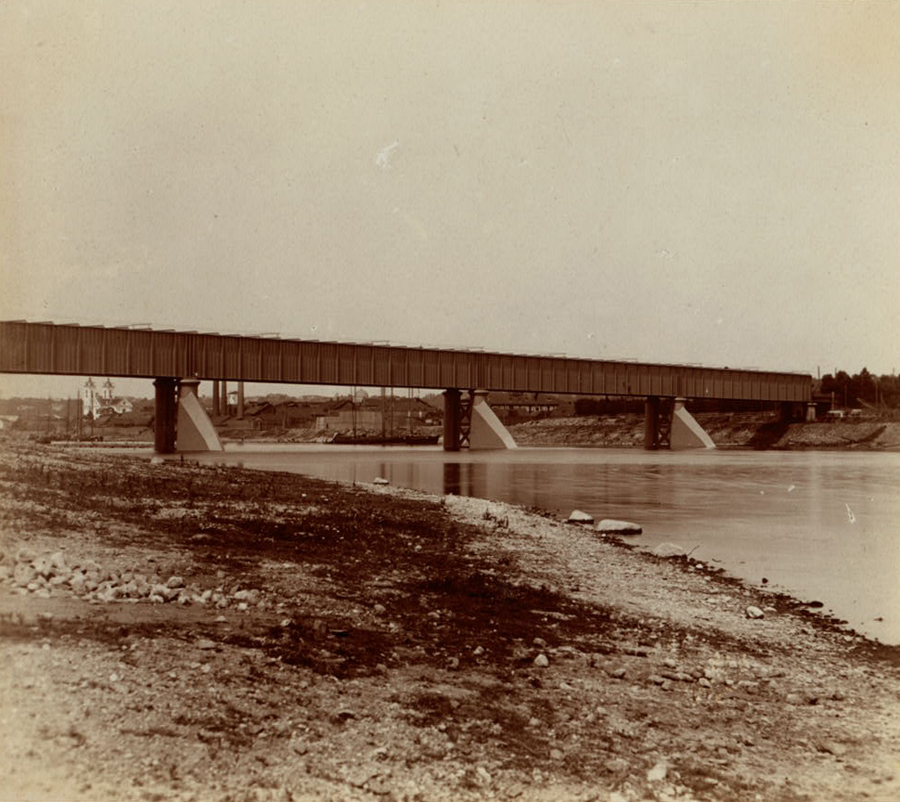 С. М. Прокудин-Горский. Железнодорожный мост через Неман у г. Ковно. 1912 год
